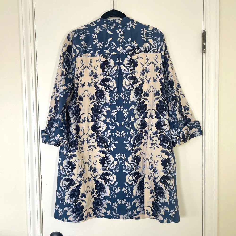Tuckernuck NWOT Indigo Reflection Stretch Cotton Megan Dress Women's Size XL - Picture 9 of 11